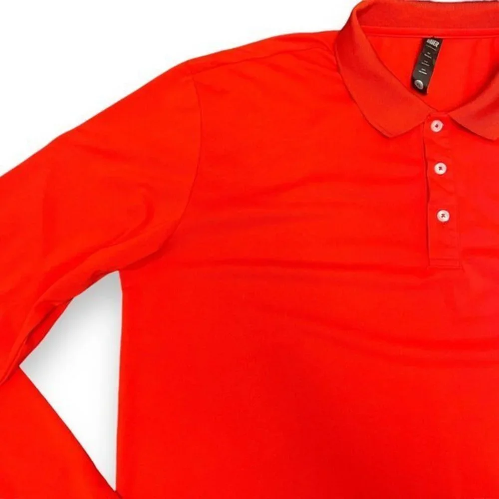 MIER Polo‎ Shirt Men's Size XL Red Long Sleeve Collared 100% Polyester